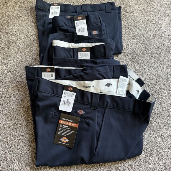 LOT Dickies Cargo Shorts 11 Inch Inseam Regular fit Size 40 Waist Navy Work NWT - Picture 11 of 11
